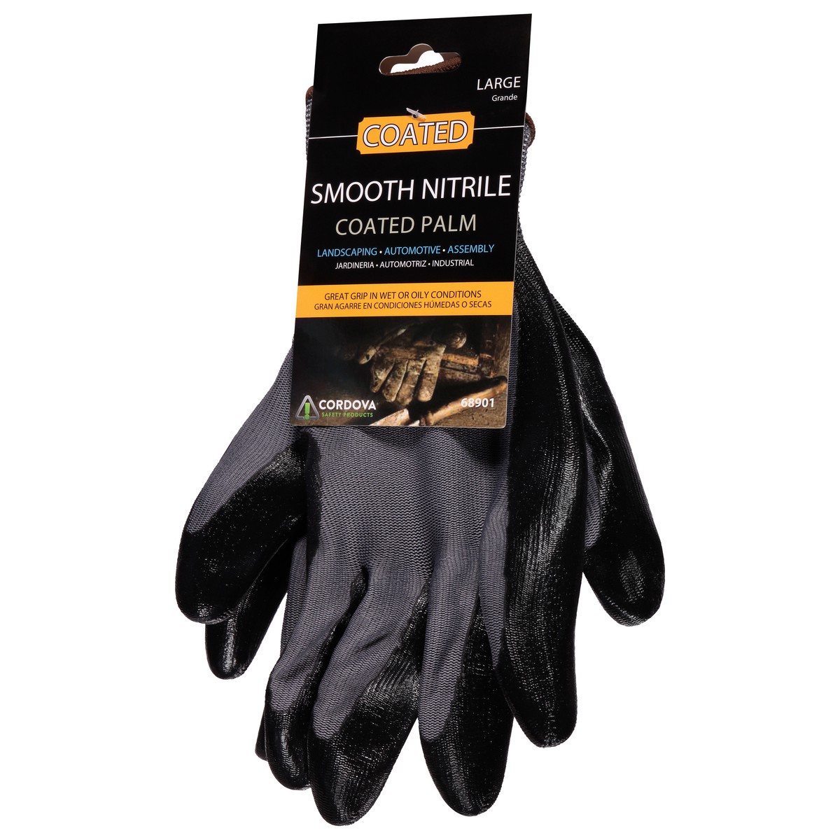 slide 3 of 9, Cordova Large Smooth Nitrile Coated Palm Gloves 1 ea, 1 ct