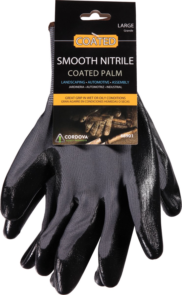 slide 5 of 9, Cordova Large Smooth Nitrile Coated Palm Gloves 1 ea, 1 ct