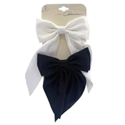 Salon Choice Satin Textured Bow Hair Clips, 2 Count
