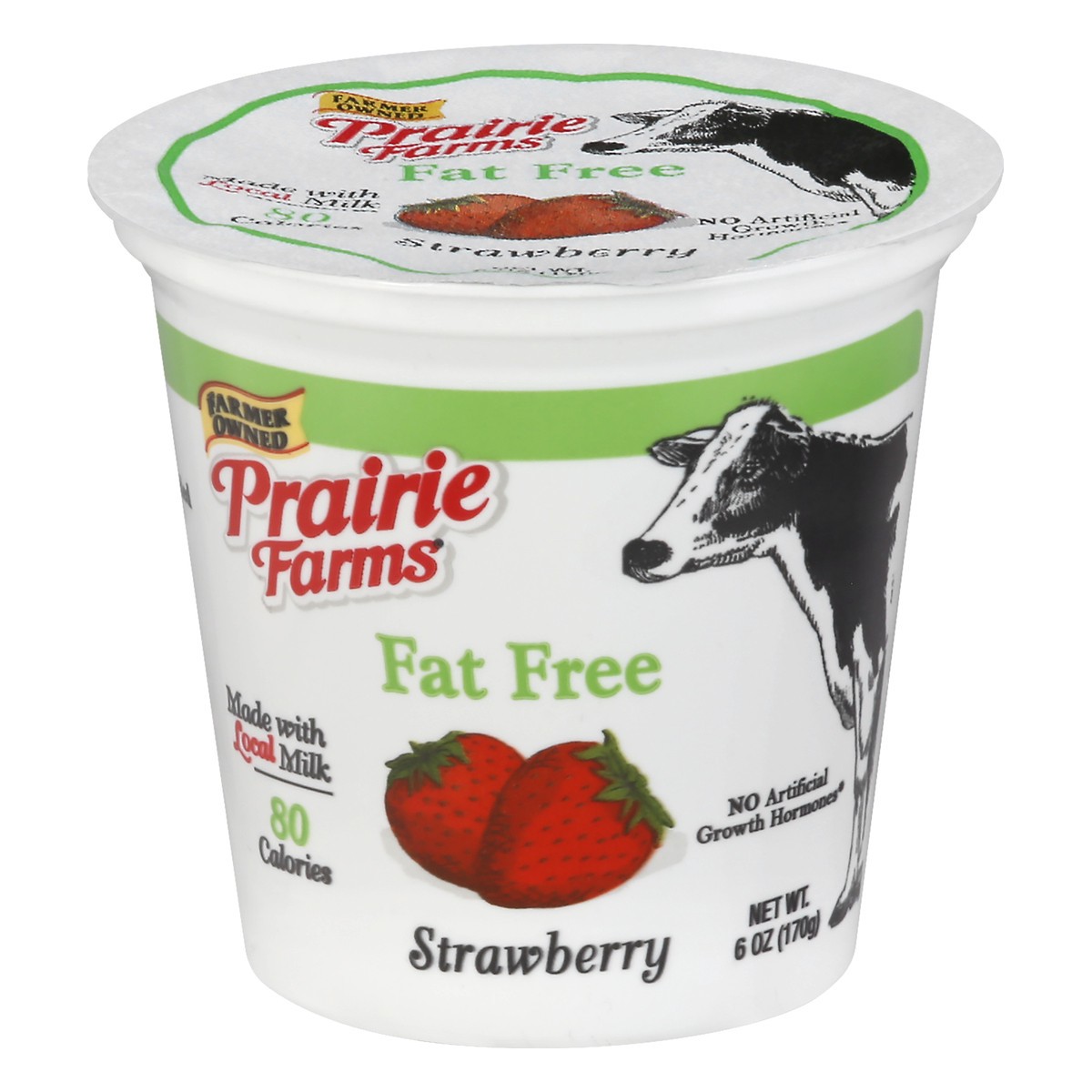 slide 1 of 12, Prairie Farms Fat Free Strawberry Yogurt 6 oz, 6 oz