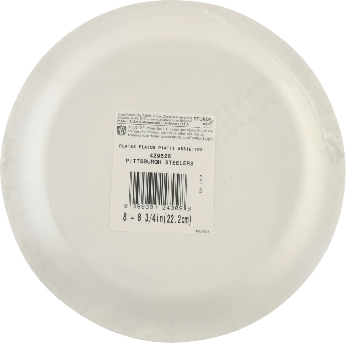 slide 5 of 12, Nfl Plates, Sturdy Style, Pittsburgh Steelers, 8 ct