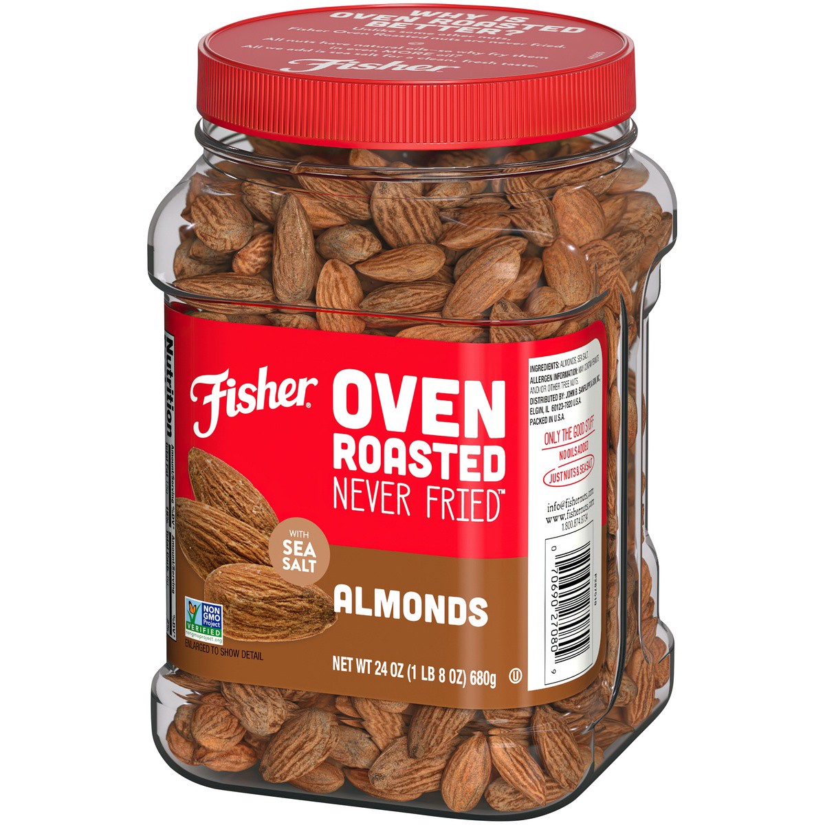 slide 3 of 9, Fisher Oven Roasted Almonds, 24 oz