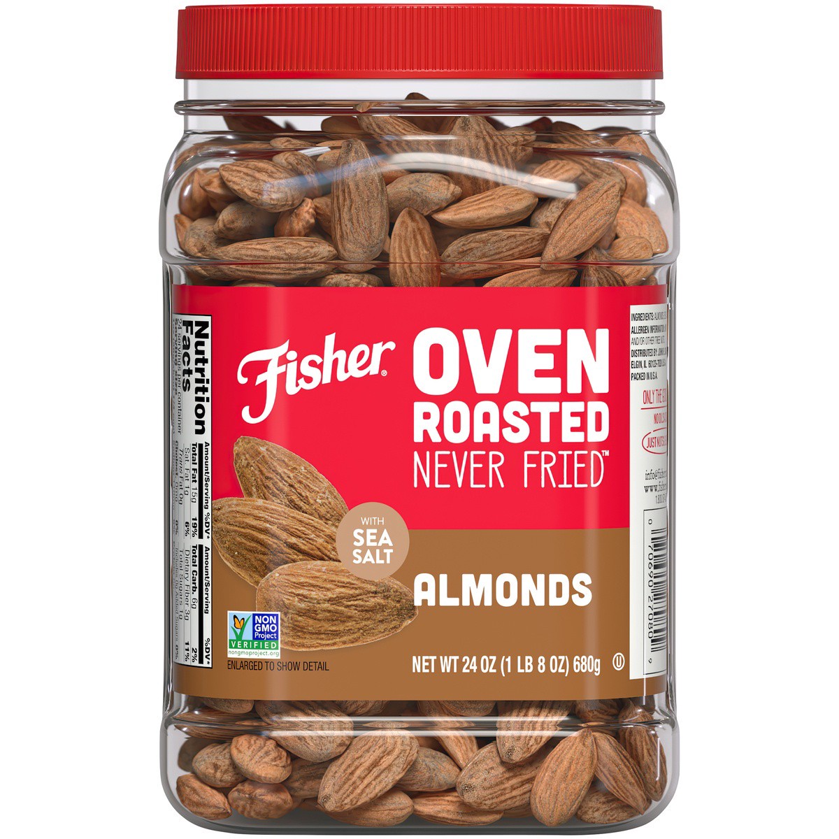 slide 6 of 9, Fisher Oven Roasted Almonds, 24 oz