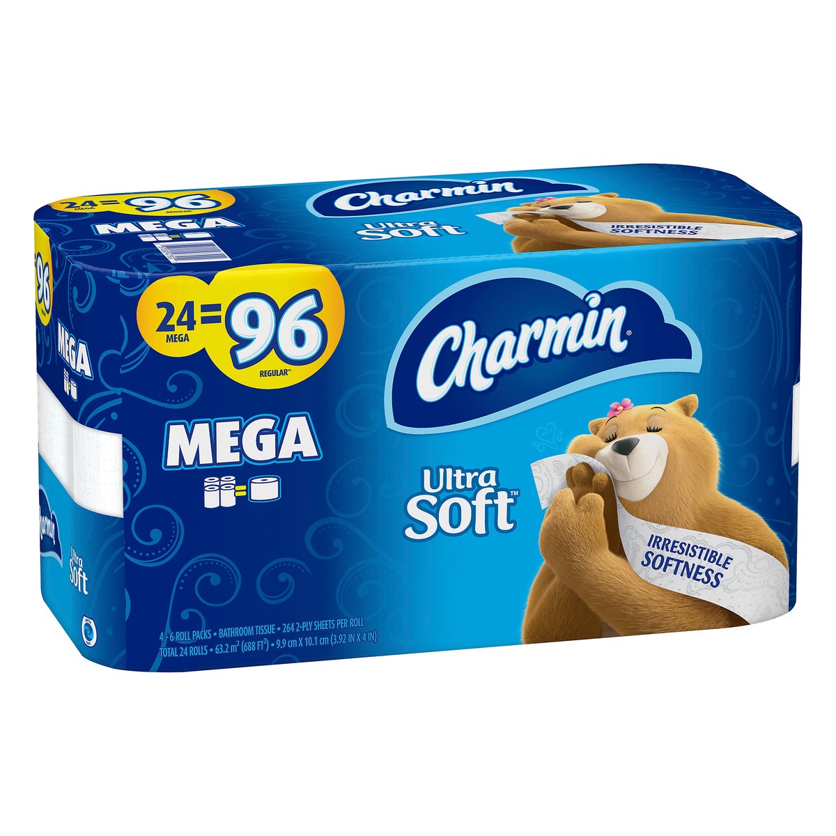 slide 2 of 5, Charmin Ultra Soft 2-Ply Mega Rolls Bathroom Tissue 4 ea, 4 ct