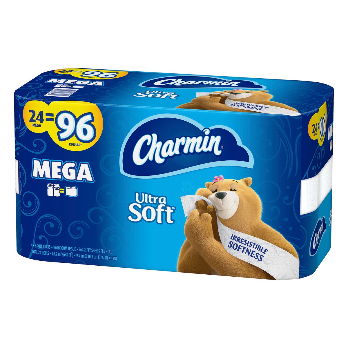 slide 3 of 5, Charmin Ultra Soft 2-Ply Mega Rolls Bathroom Tissue 4 ea, 4 ct