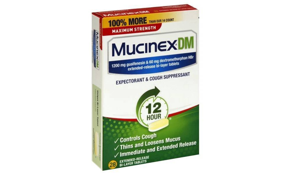 slide 3 of 5, Mucinex DM Maximum Strength 12-Hour Expectorant and Cough Suppressant Tablets, 28 Count, 28 ct; 1200 mg