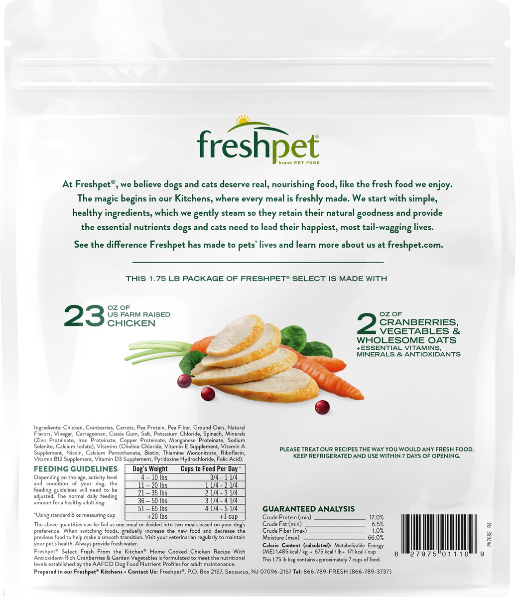 slide 2 of 3, Freshpet Fresh From the Kitchen Chicken Recipe Healthy & Natural Dog Food, 1.75 lb