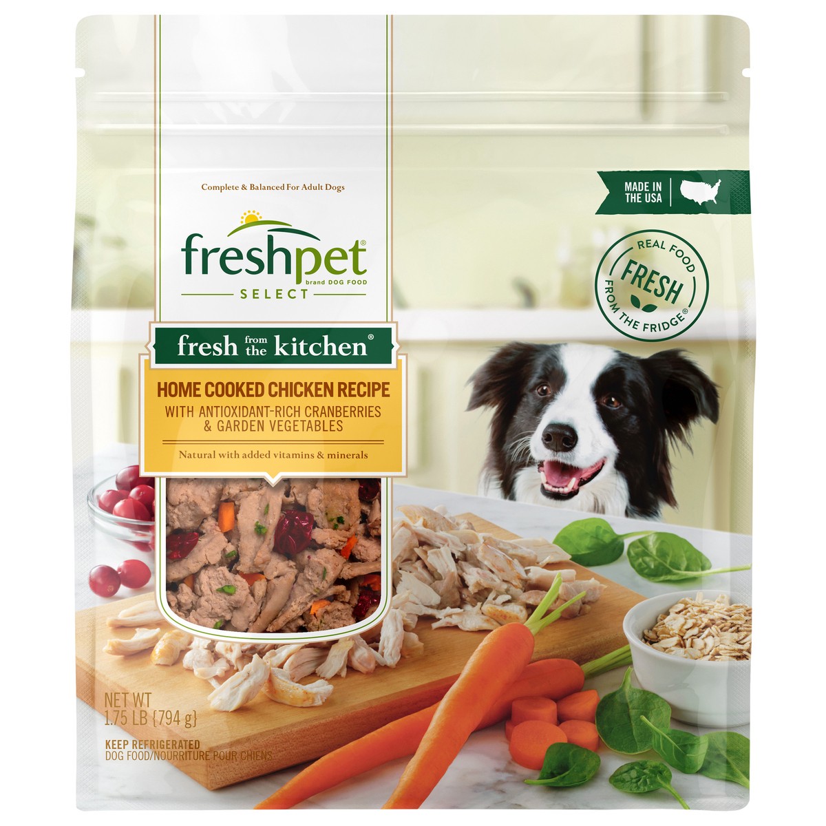 slide 1 of 3, Freshpet Fresh From the Kitchen Chicken Recipe Healthy & Natural Dog Food, 1.75 lb