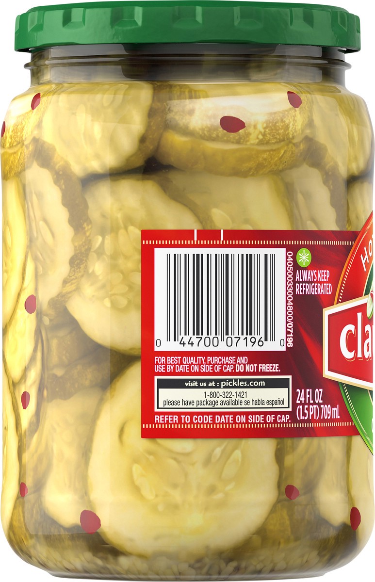 slide 3 of 9, Claussen Hot & Spicy Pickle Chips, 24 fl. oz. Jar, 24 fl oz