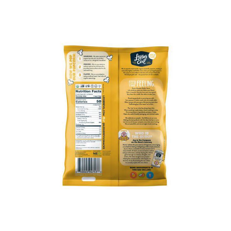 slide 3 of 4, LesserEvil Organic Popcorn, Snack Pack, Himalayan Gold, 8 Count /0.46 oz, 8 ct