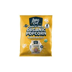 LesserEvil Organic Popcorn, Snack Pack, Himalayan Gold, 8 Count /0.46 oz