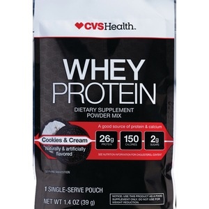 slide 1 of 1, CVS Health Whey Protein Powder Cookies And Cream, 1.3 Oz, 1.3 oz