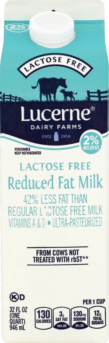 slide 2 of 4, Lucerne Dairy Farms Milk Lactose Free Reduced Fat 2%, 1 qt