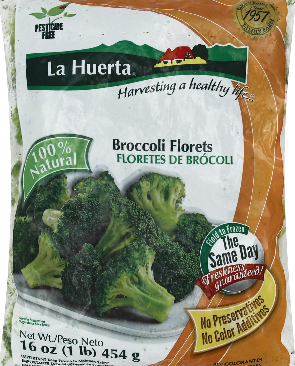slide 5 of 5, La Huerta Broccoli Florets 16 oz, 16 oz