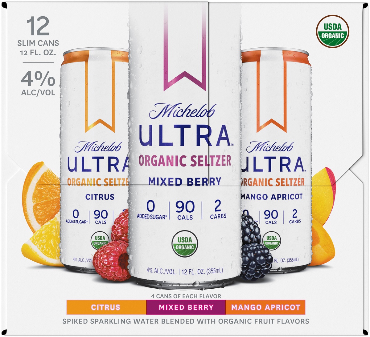 slide 5 of 8, Michelob Ultra Organic Seltzer Variety#2, 12 ct; 12 oz