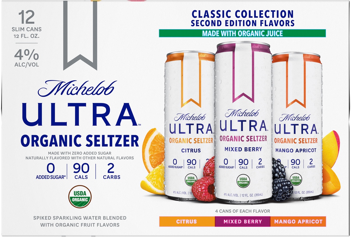 slide 7 of 8, Michelob Ultra Organic Seltzer Variety#2, 12 ct; 12 oz
