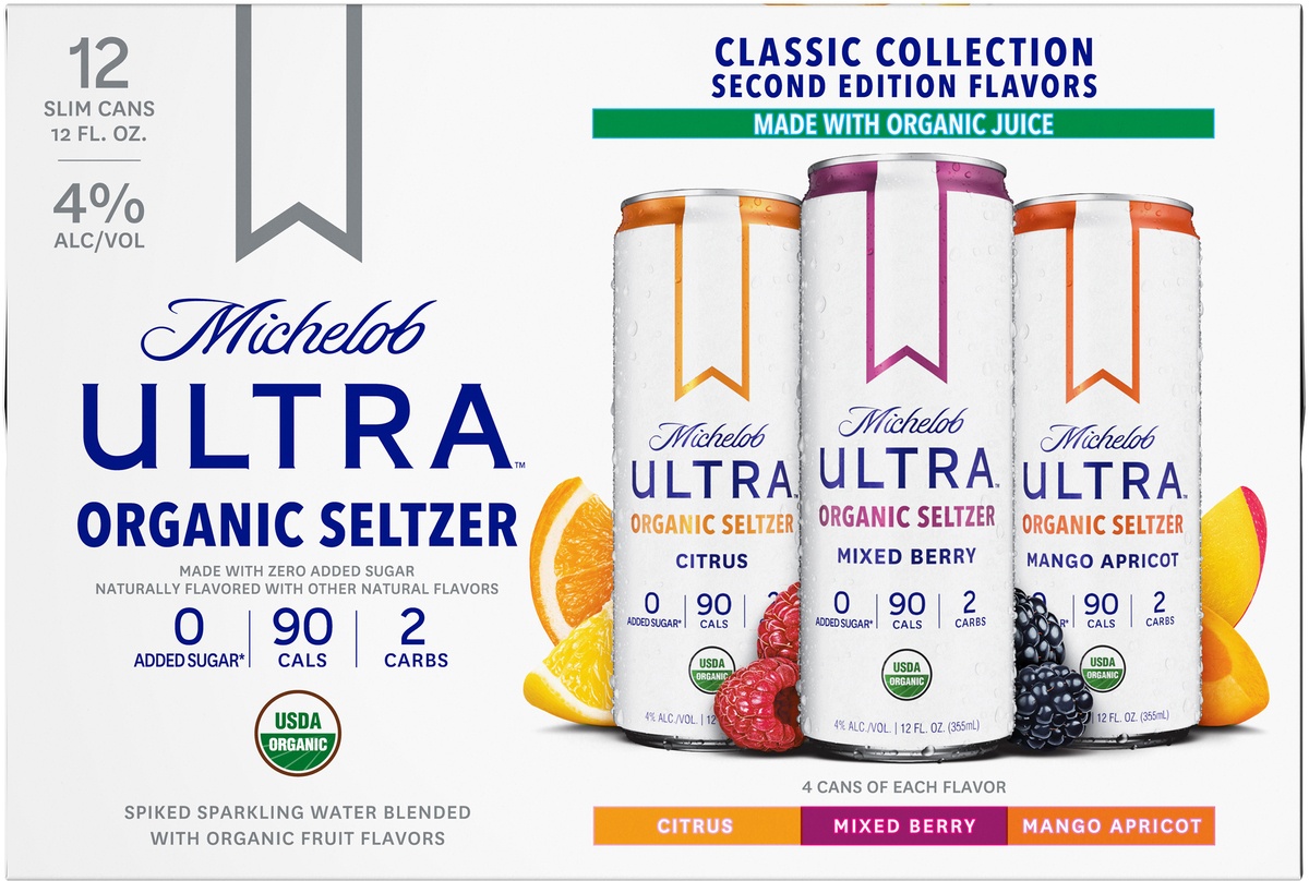 slide 8 of 8, Michelob Ultra Organic Seltzer Variety#2, 12 ct; 12 oz
