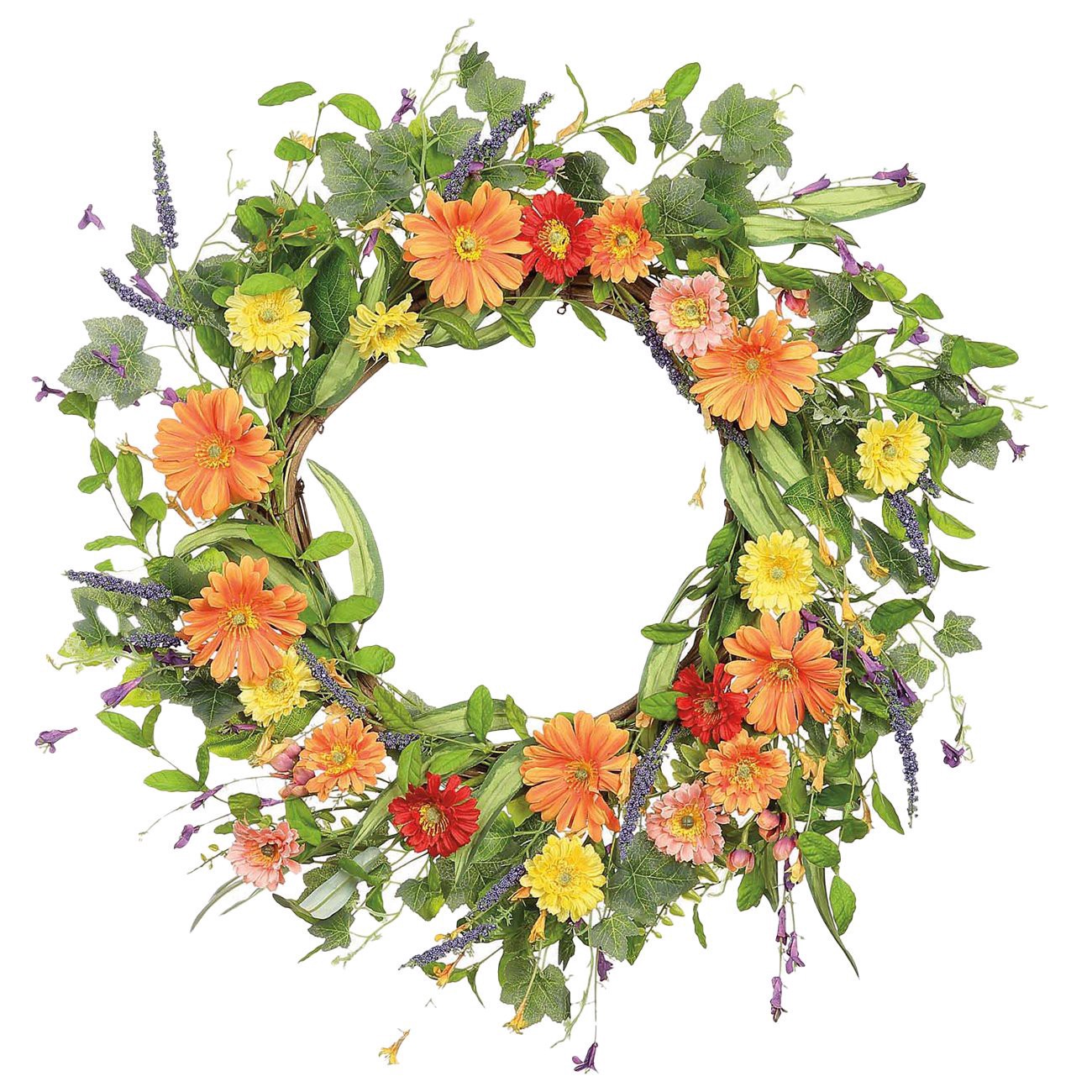 slide 1 of 1, Allstate Floral Daisy Lavender & Blossom Faux Botanical Wreath, 24 in