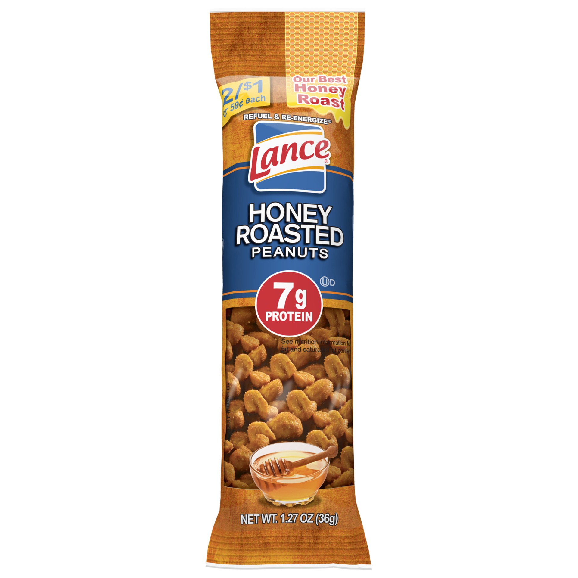 slide 1 of 8, Lance Honey Roasted Peanuts, 1.27 Oz Single Pack, 1.27 oz