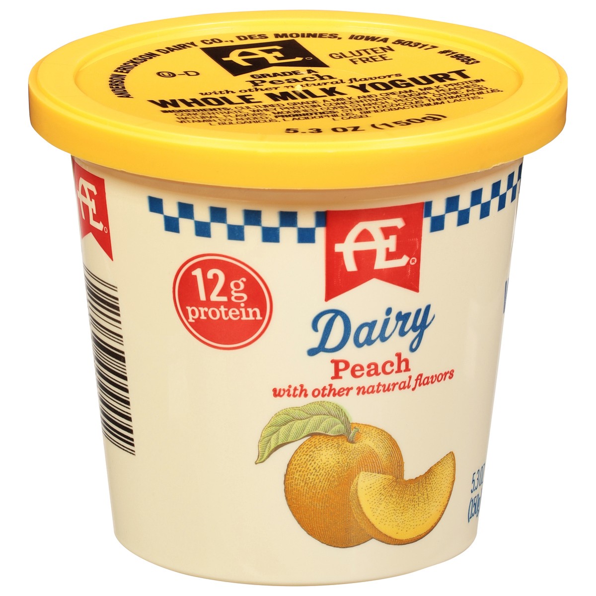 slide 2 of 9, AE Dairy Whole Milk Peach Yogurt 5.3 oz, 5.3 oz