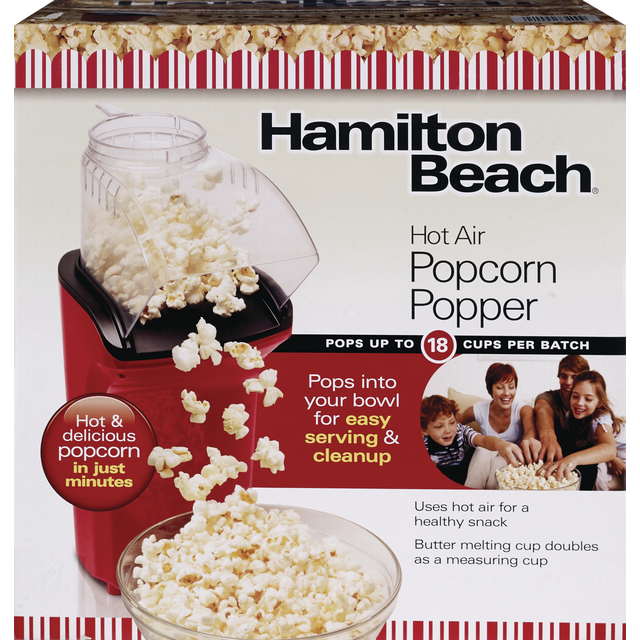slide 1 of 1, Hamilton Beach 18 Cup Hot Air Popcorn Popper - Red - 73400, 1 ct