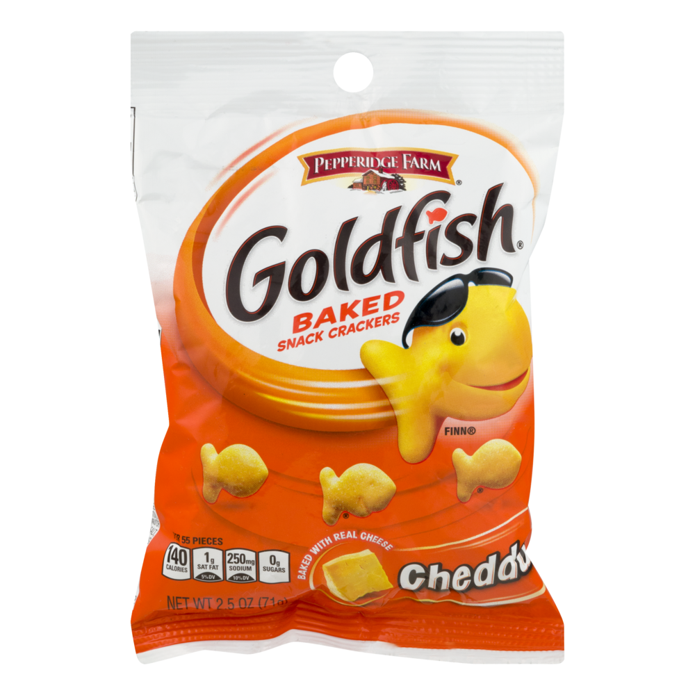 slide 1 of 3, Pepperidge Farm On The Go Goldfish Cheddar Grab Bag Baked Snack Crackers, 2.5 oz