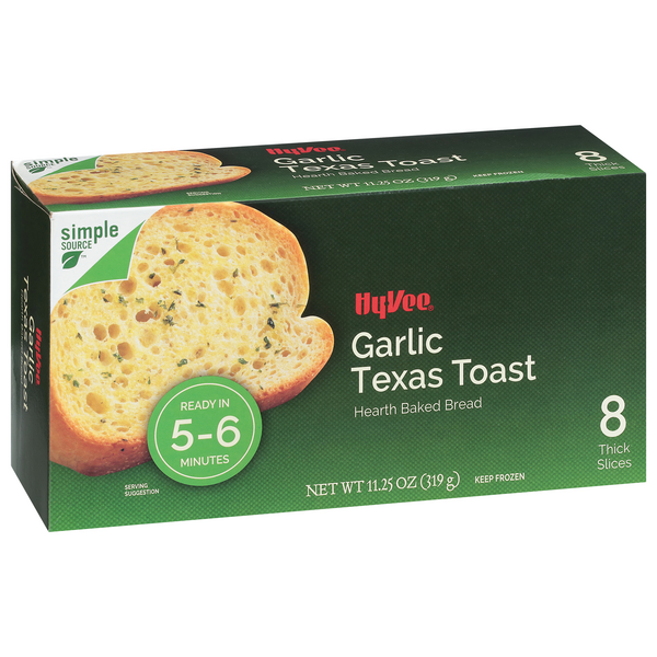 slide 1 of 1, Hy-vee Garlic Texas Toast Bread, 8 ct; 11.25 oz