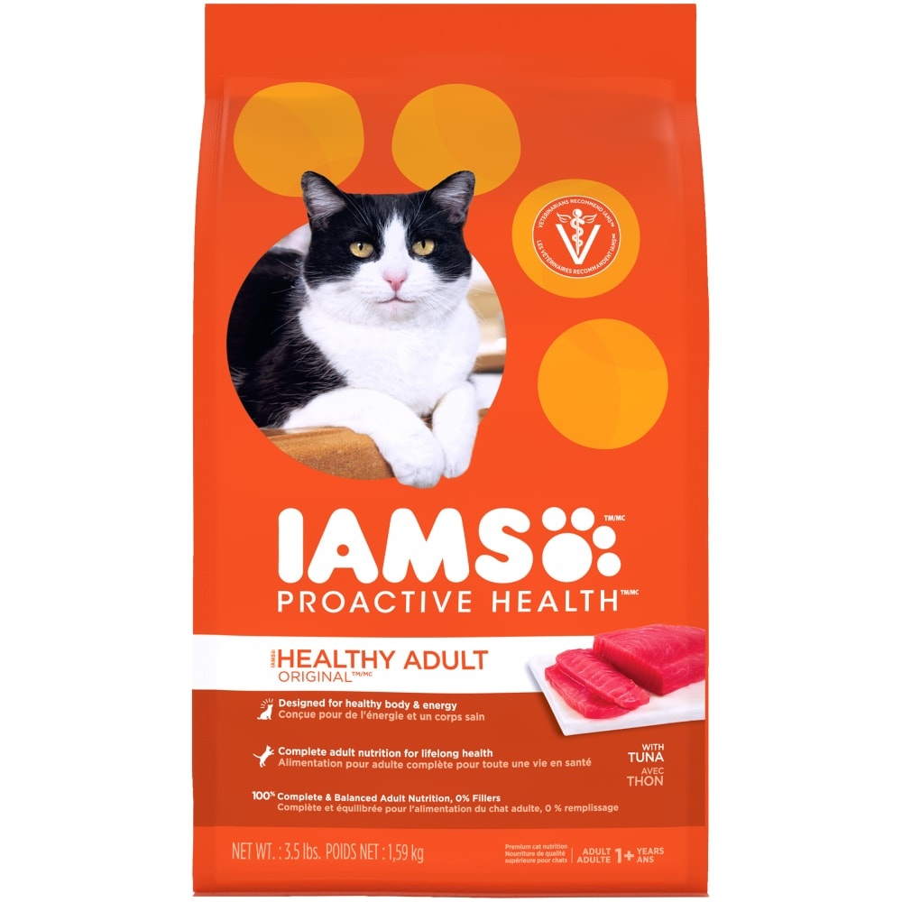 slide 1 of 1, IAMS Proactive Health Healthy Adult Original Cat Food With Tuna, 3.5 lb