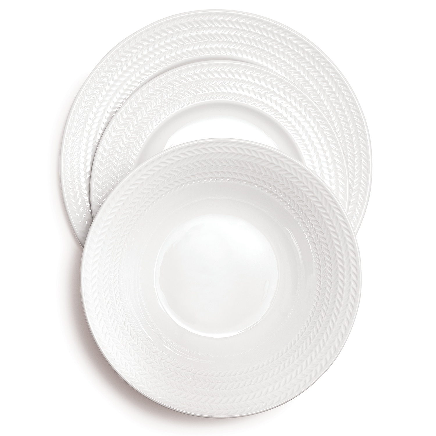 slide 1 of 1, Sur La Table Chevron Dinnerware Set, 12 ct