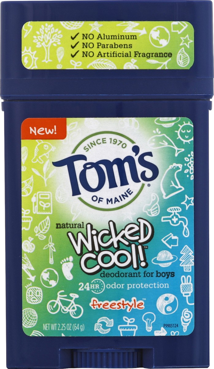 slide 2 of 2, Tom's of Maine Wicked Cool! Freestyle Natural Deodorant Stick For Boys, 2.25 oz