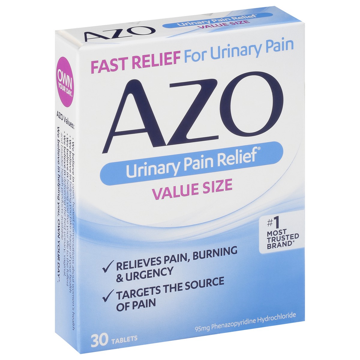 slide 4 of 4, AZO Tablets Value Size Urinary Pain Relief 30 ea, 30 ct