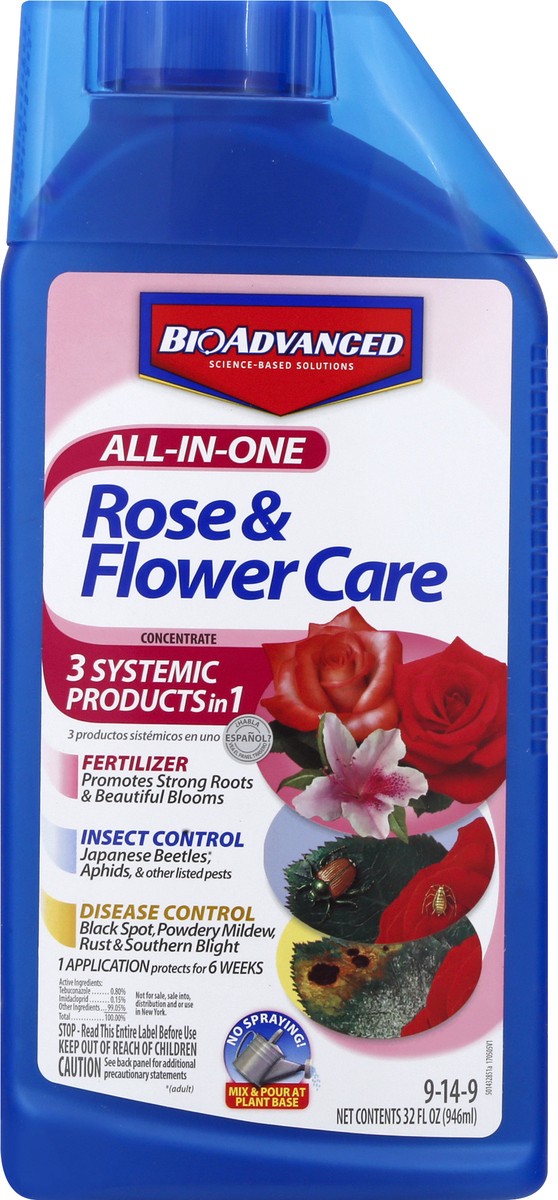 slide 1 of 9, Bioadvanced Rose & Flower Care 32 oz, 32 fl oz