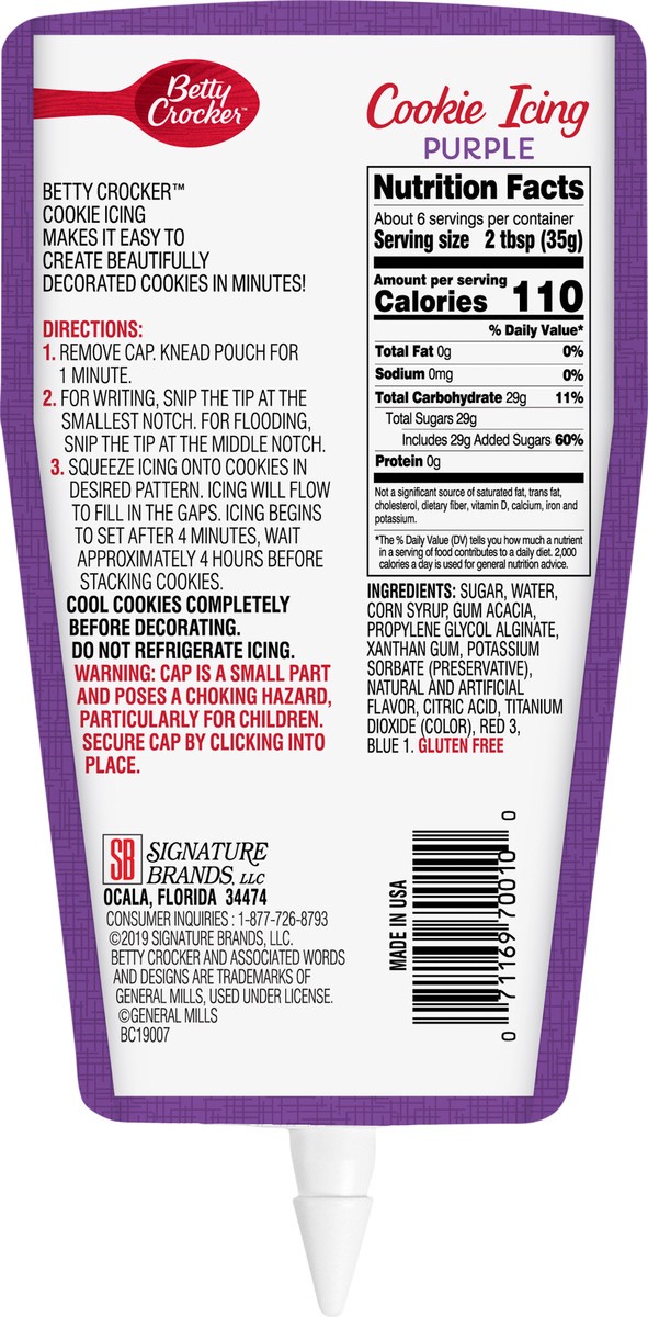 slide 3 of 3, Betty Crocker Purple Cookie Icing 7 oz, 7 oz