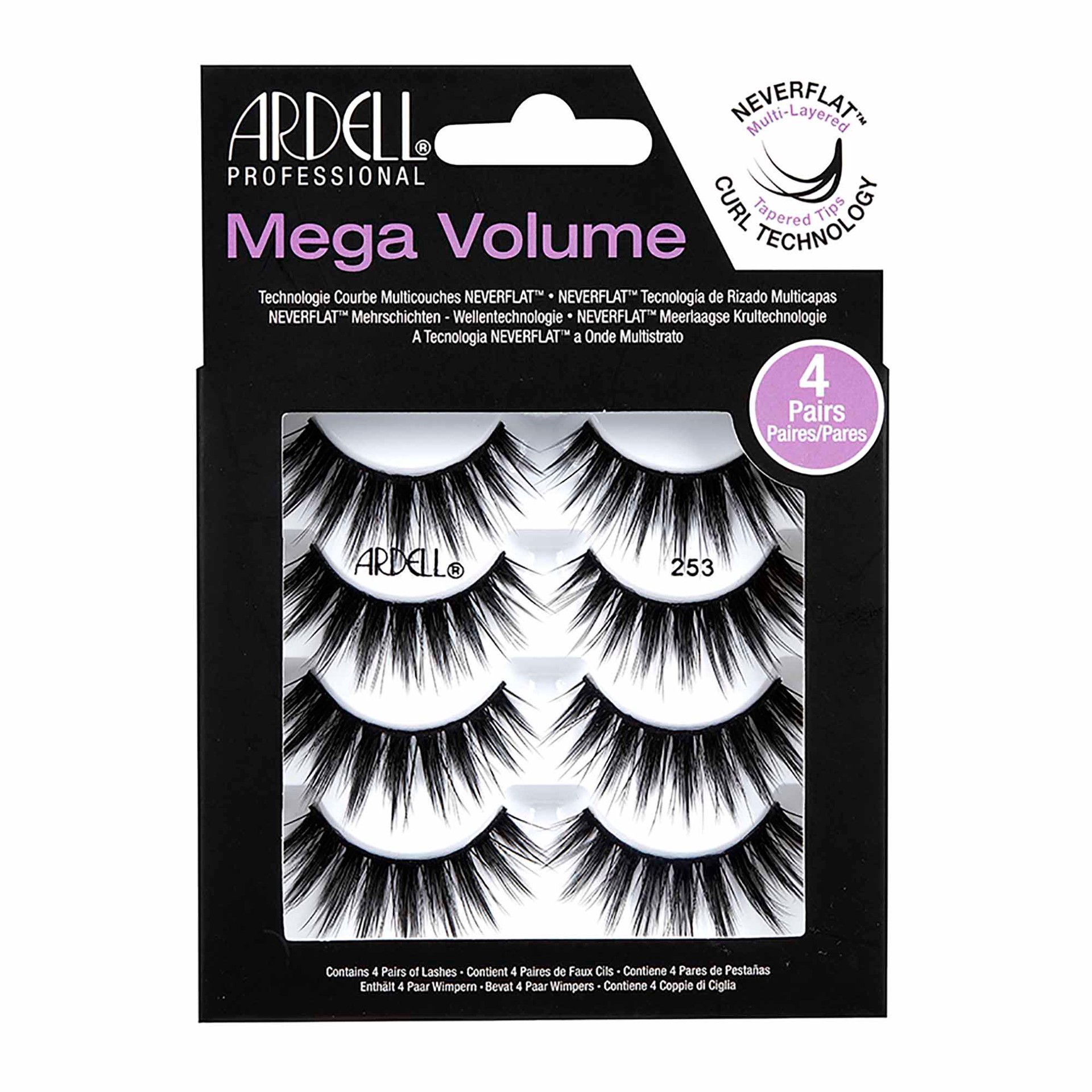 slide 1 of 1, Ardell Mega Volume Multipack Lashes 253, 4 ct