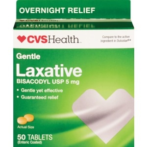slide 1 of 1, CVS Health Gentle Laxative Bisacodyl Usp Tablets 5mg, 50ct, 50 ct