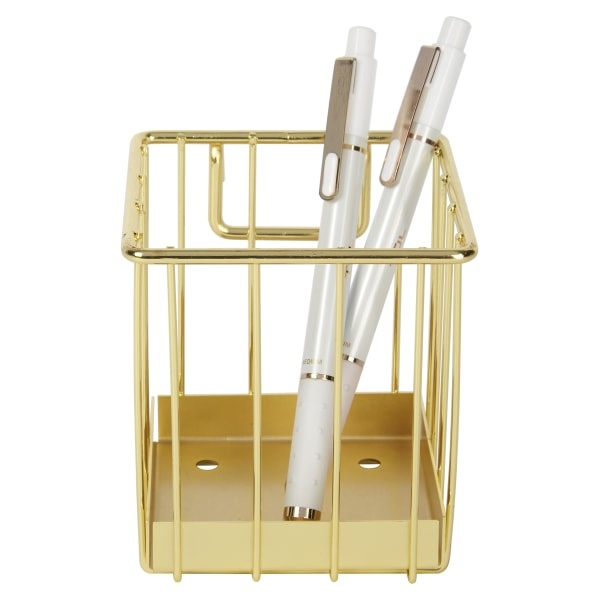 slide 1 of 1, Realspace Gold Wire Hanging Organizer System, Pencil Cup Attachment, 1 ct