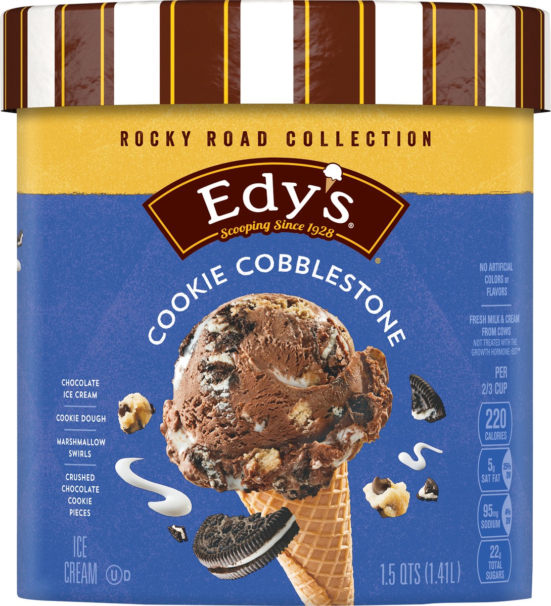 slide 1 of 5, Edy's Edy''S/Dreyer''S Rocky Road Collection Cookie Cobblestone Ice Cream, 1.5 Qt, 1.5 qt