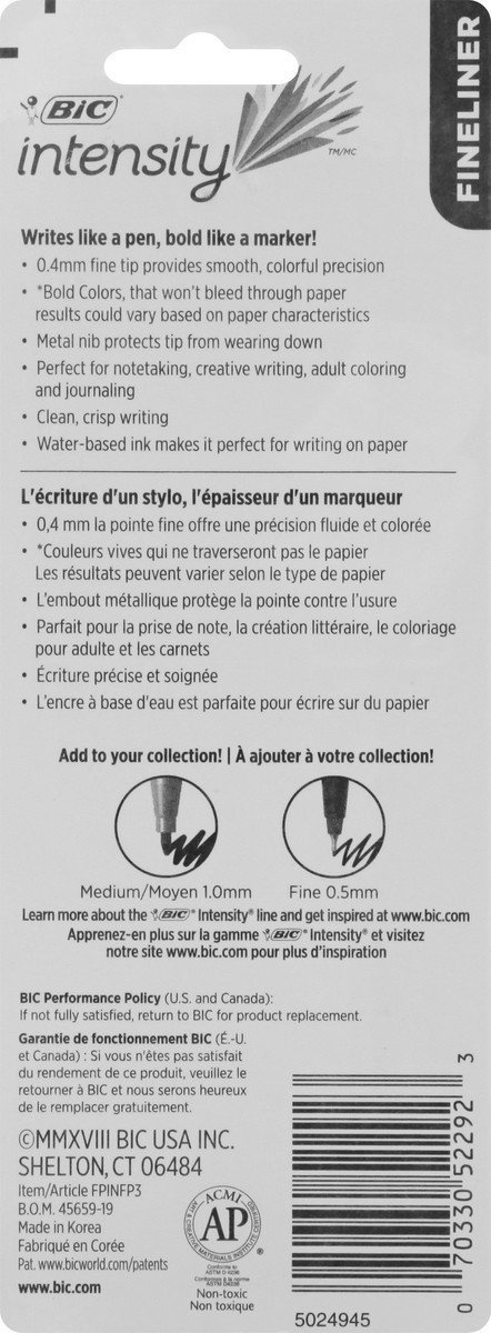 slide 4 of 10, Bic Intensity Fineliner Markers, 1 ct