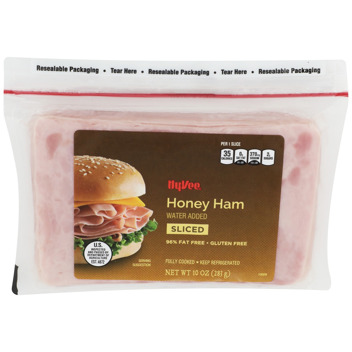 slide 1 of 1, Hy-vee Honey Sliced Ham, 10 oz