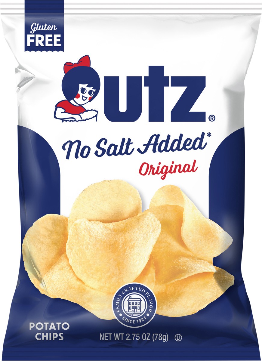 slide 7 of 7, Utz 2.75 oz Utz No Salt Added Original Potato Chips, 2.75 oz