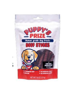 slide 1 of 1, Puppy's Prize Beef Sticks, 7.8 oz