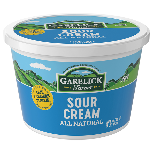 slide 1 of 1, Garelick Farms All Natural Sour Cream, 16 oz