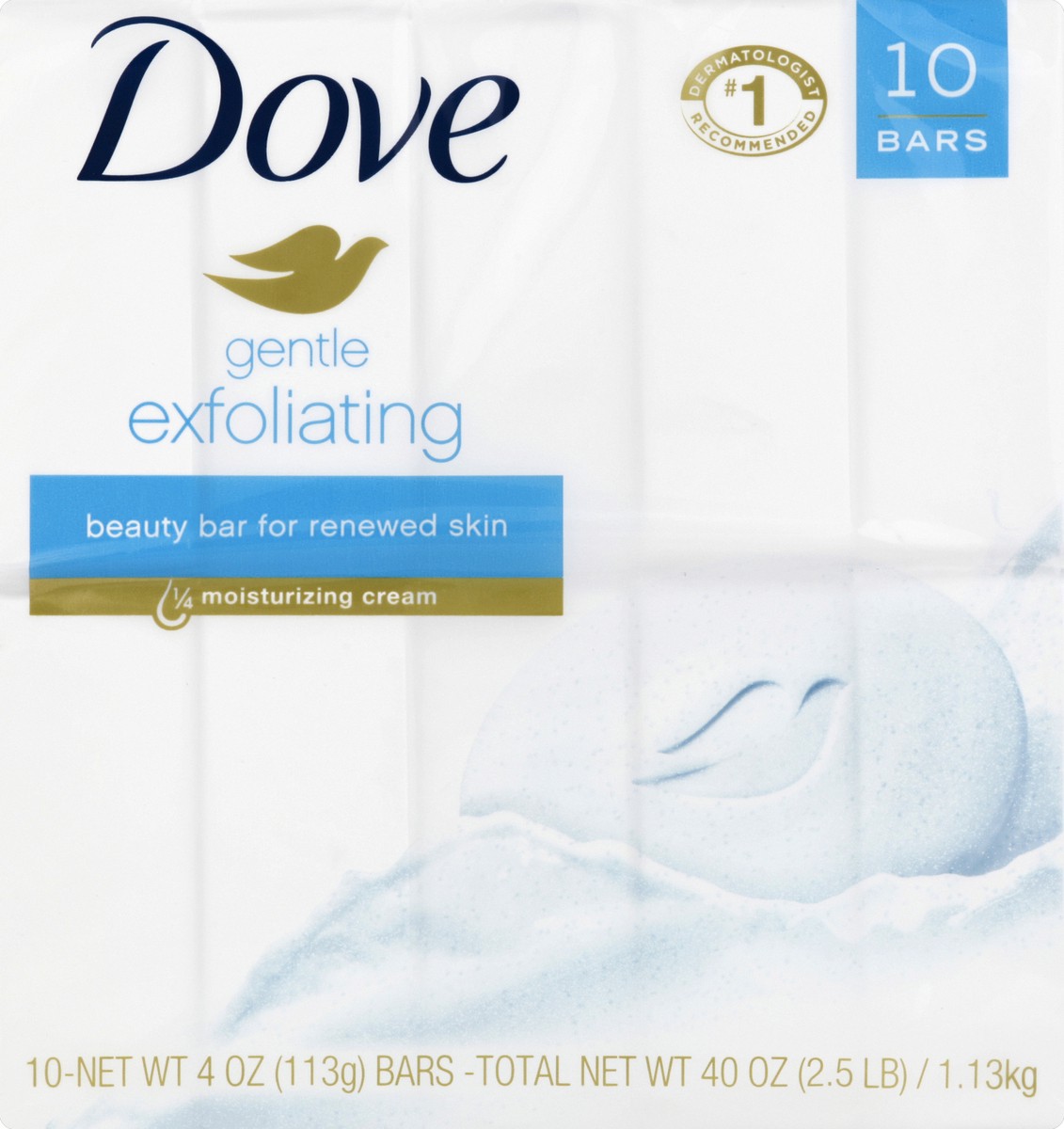 slide 5 of 6, Dove Gentle Exfoliating Beauty Bar, 10 ct; 4 oz