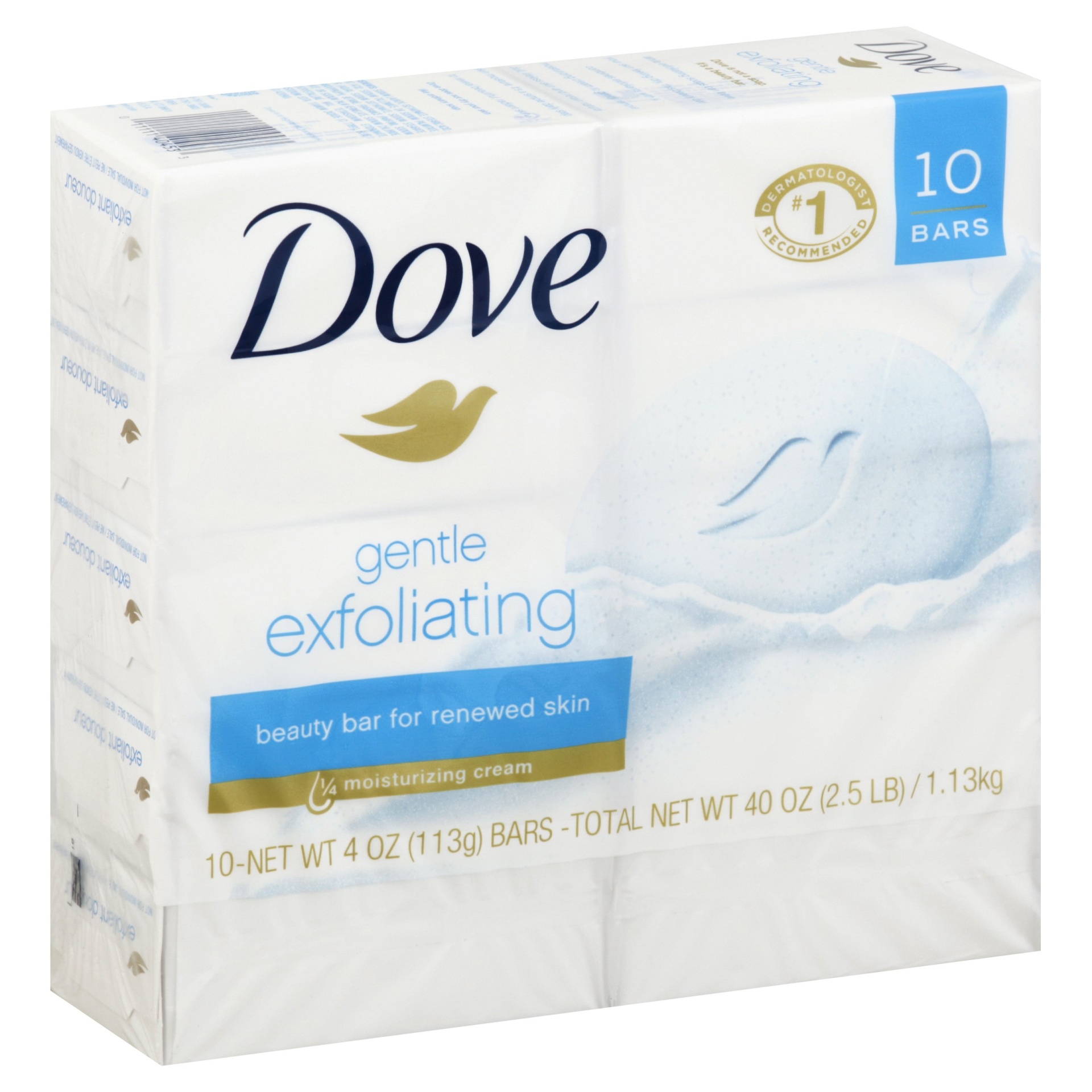 slide 1 of 6, Dove Gentle Exfoliating Beauty Bar, 10 ct; 4 oz