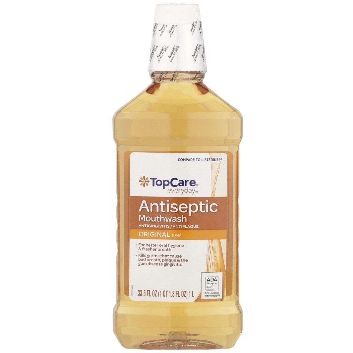 slide 2 of 9, TopCare Antiseptic Mouth Rinse Ambe, 33.8 oz