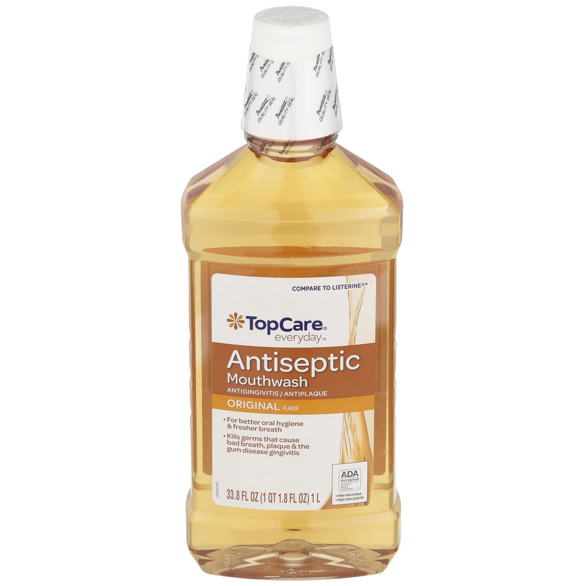 slide 1 of 9, TopCare Antiseptic Mouth Rinse Ambe, 33.8 oz