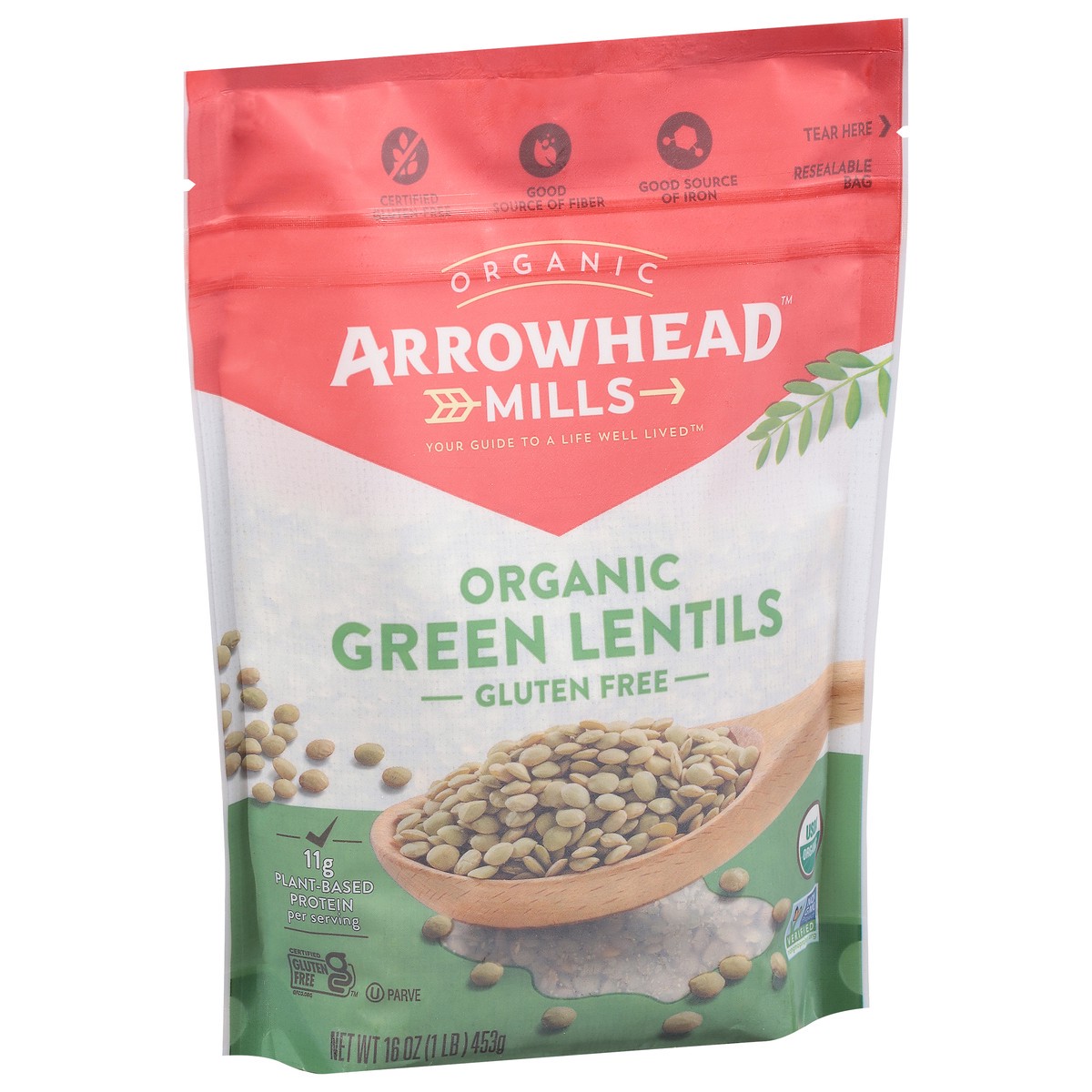 slide 8 of 11, Arrowhead Mills Organic Green Lentils, 16 Oz Bag, 16 oz