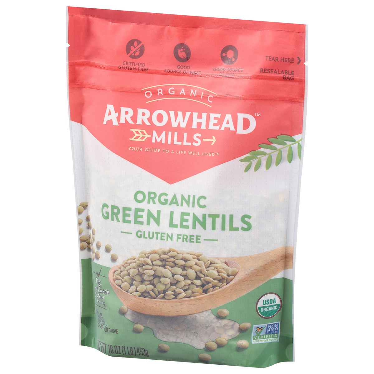 slide 3 of 11, Arrowhead Mills Organic Green Lentils, 16 Oz Bag, 16 oz