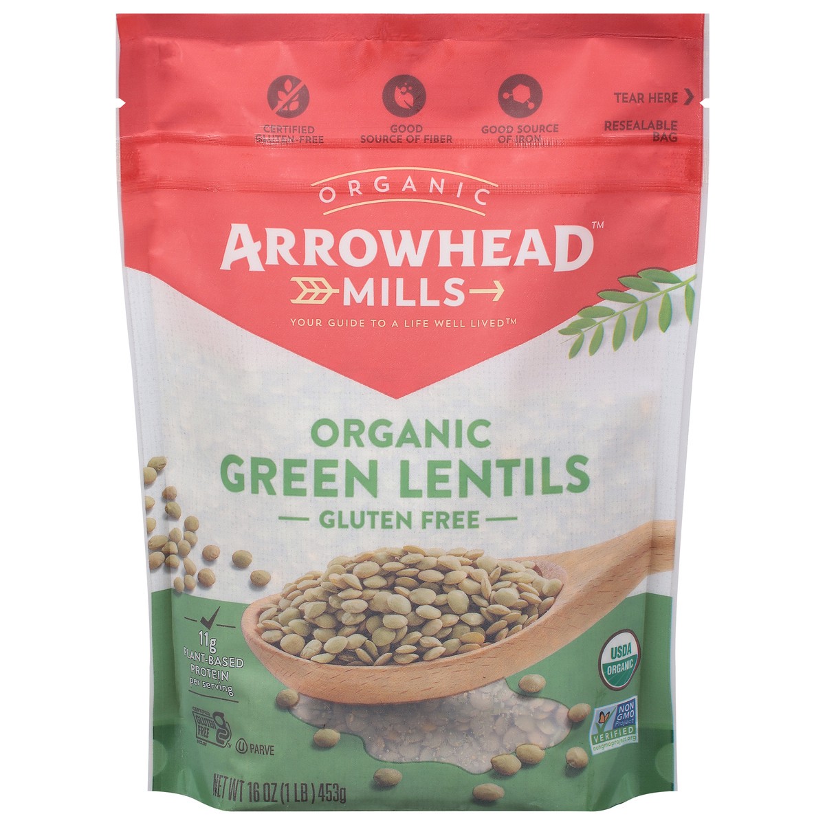 slide 4 of 11, Arrowhead Mills Organic Green Lentils, 16 Oz Bag, 16 oz