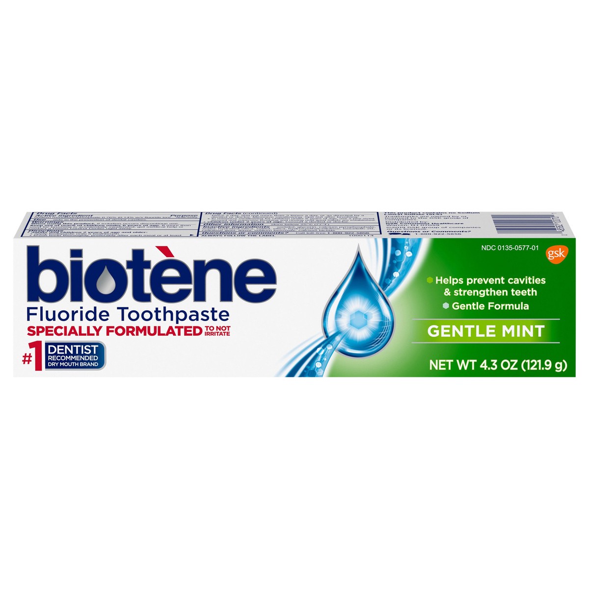 slide 10 of 13, Biotène Fluoride Toothpaste for Dry Mouth Symptoms and Bad Breath, Gentle Mint - 4.3 oz, 4.3 oz
